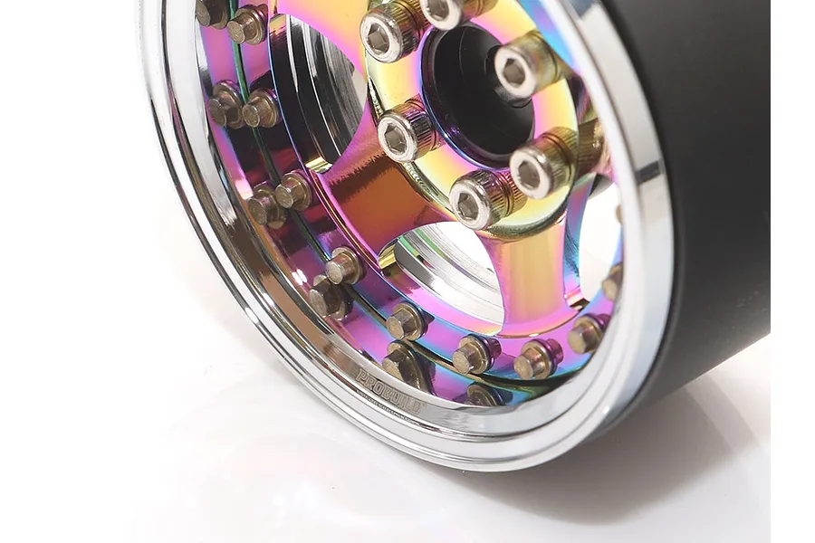 Boom Racing 1.9&amp;quot; Chrome/Neo Chrome Aluminium ProBuild SV5 Adjustable Offset Beadlock Rims 2Pcs image 90811
