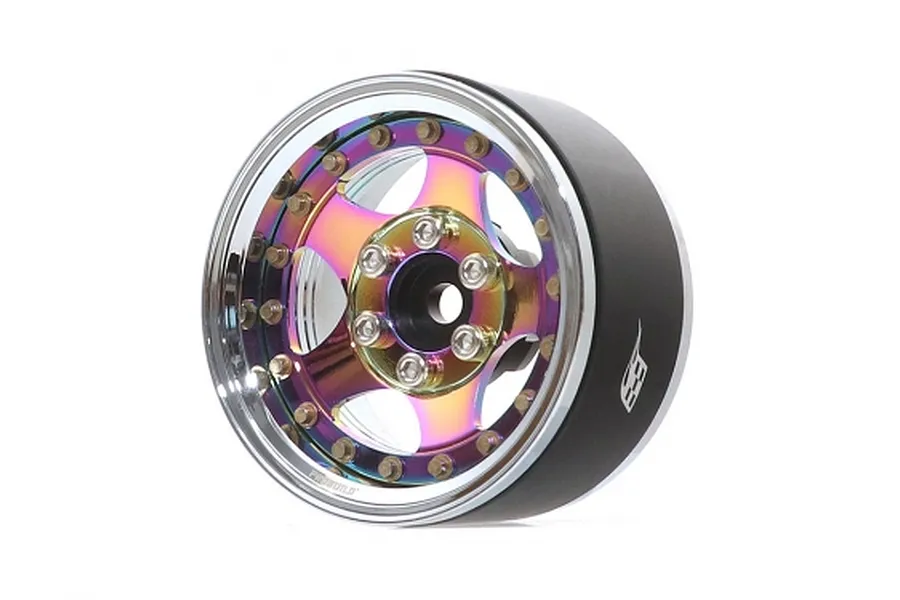 Boom Racing 1.9&amp;quot; Chrome/Neo Chrome Aluminium ProBuild SV5 Adjustable Offset Beadlock Rims 2Pcs image 90812