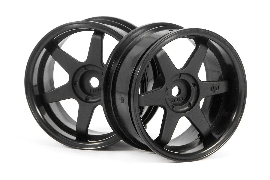 HPI 1.9&amp;quot; (6mm Off-Set) TE37 Black Rims 2Pcs image 9083