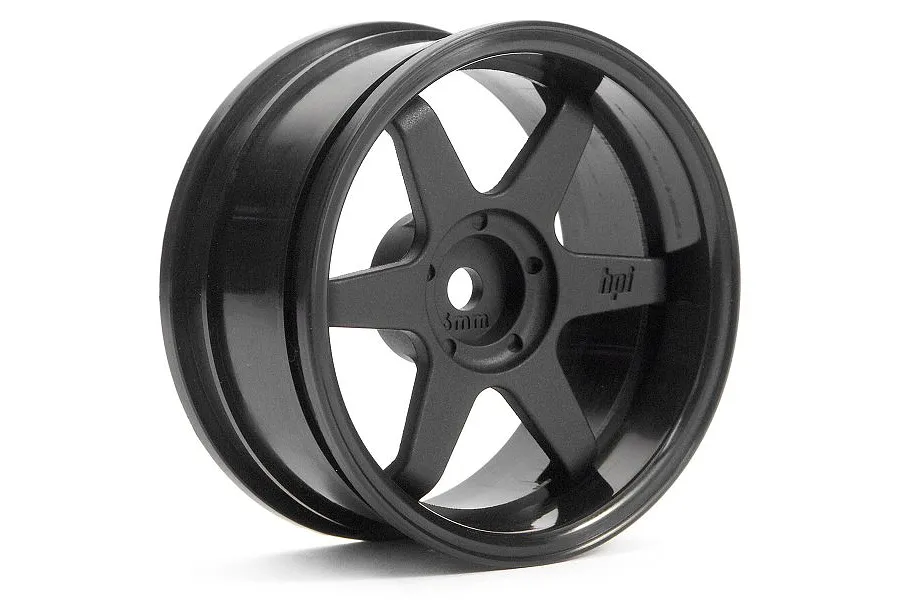 HPI 1.9&amp;quot; (6mm Off-Set) TE37 Black Rims 2Pcs image 9084
