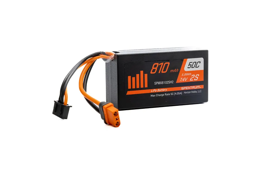 Spektrum 7.4V 810mAh 50C Mini Hard Case LiPo Battery image 90833