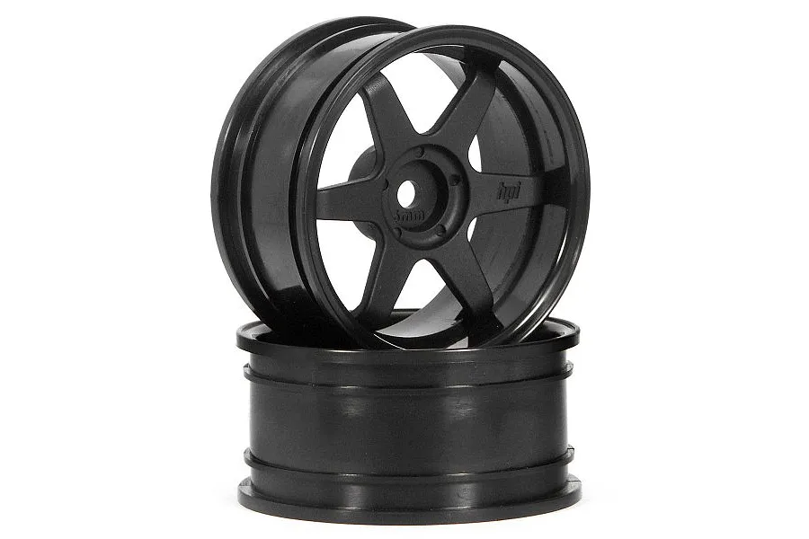 HPI 1.9&amp;quot; (6mm Off-Set) TE37 Black Rims 2Pcs image 9085