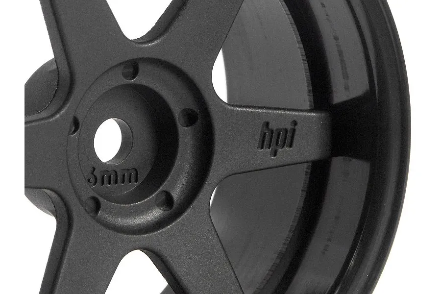 HPI 1.9&amp;quot; (6mm Off-Set) TE37 Black Rims 2Pcs image 9086