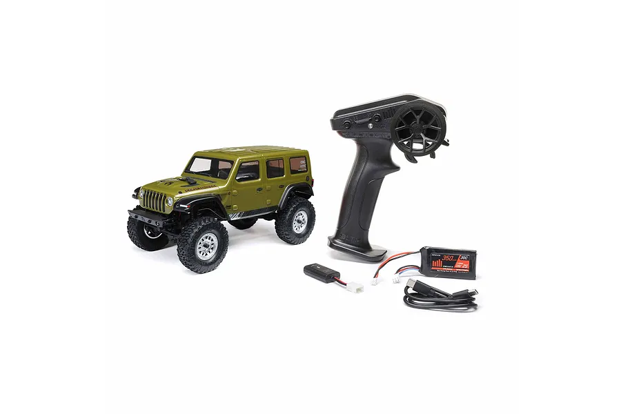 Axial SCX24 Jeep Wrangler JLU 4X4 RC Rock Crawler Electric 4WD 1/24 Scale RTR - Green image 90924
