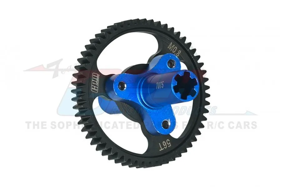 GPM Medium Carbon Steel 56T 32dp/0.8Mod Spur Gear w/ Blue Aluminium Slipper Eliminator image 1