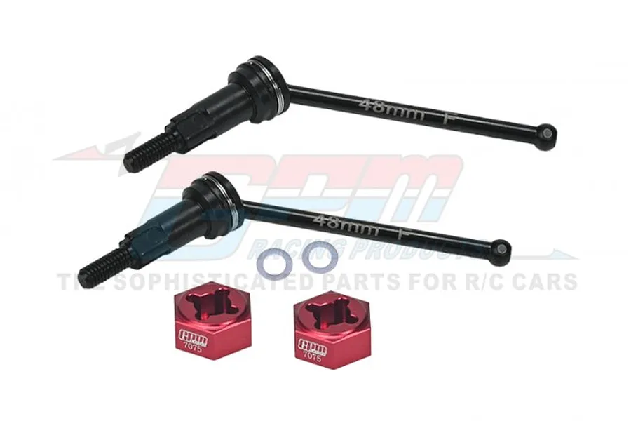 GPM Carbon Steel Front CVD Driveshafts 2Pcs w/ Aluminium Wheel Hexes image 90989