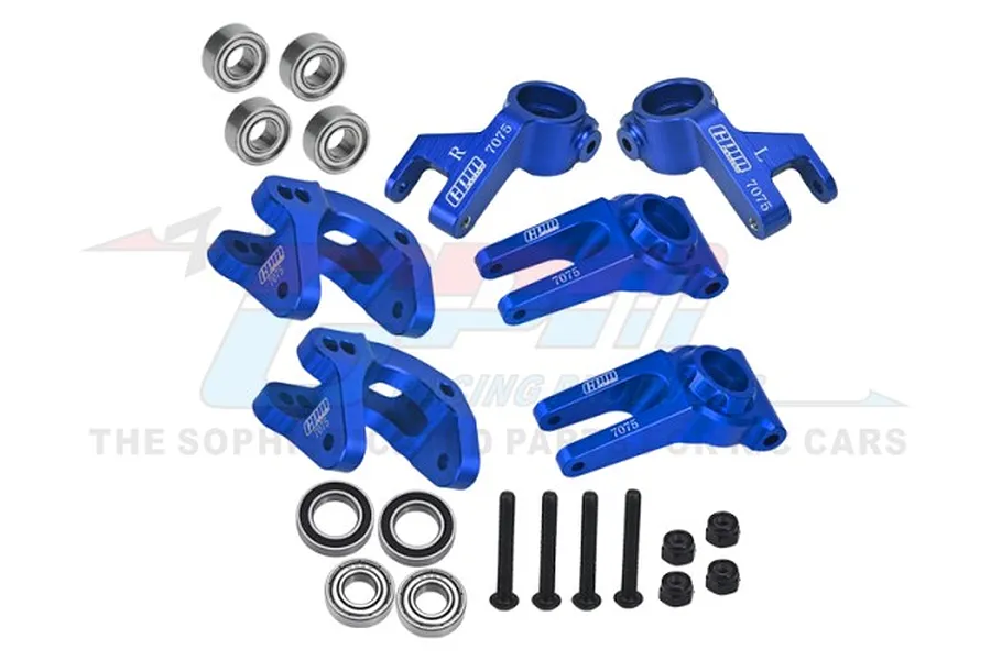 GPM Blue Aluminium Complete Hub Set w/ Larger Inner Bearings image 91030