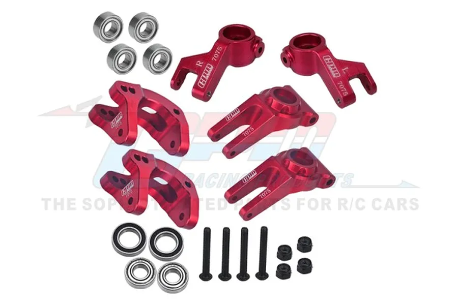 GPM Red Aluminium Complete Hub Set w/ Larger Inner Bearings image 91031