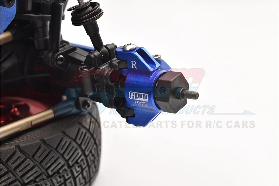 GPM Silver Aluminium Steering Hubs 2Pcs w/ Larger Inner Bearings image 3