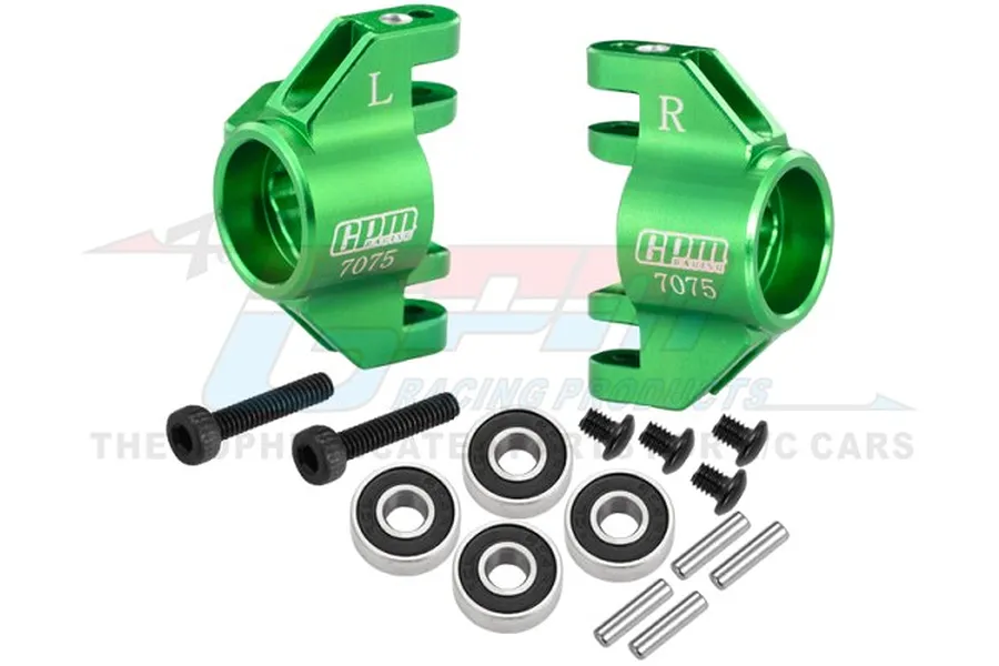 GPM Green Aluminium Steering Hubs 2Pcs w/ Larger Inner Bearings image 91106
