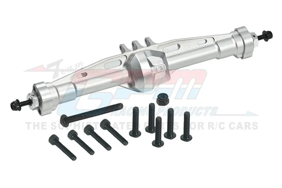 GPM SCX10 Pro Silver Aluminium Rear Straight Differential/Axle Housing image 91164