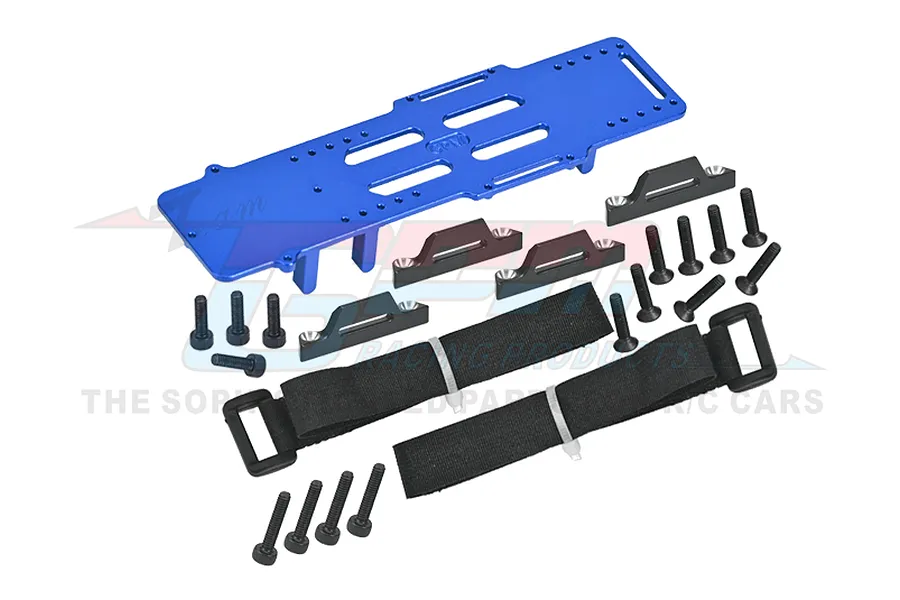 GPM Blue Aluminium Large Battery Tray w ESC &amp;amp; Receiver Mount image 91167