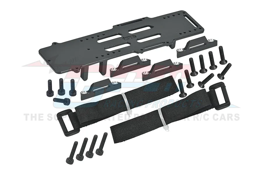GPM Black Aluminium Large Battery Tray w ESC &amp;amp; Receiver Mount image 91171