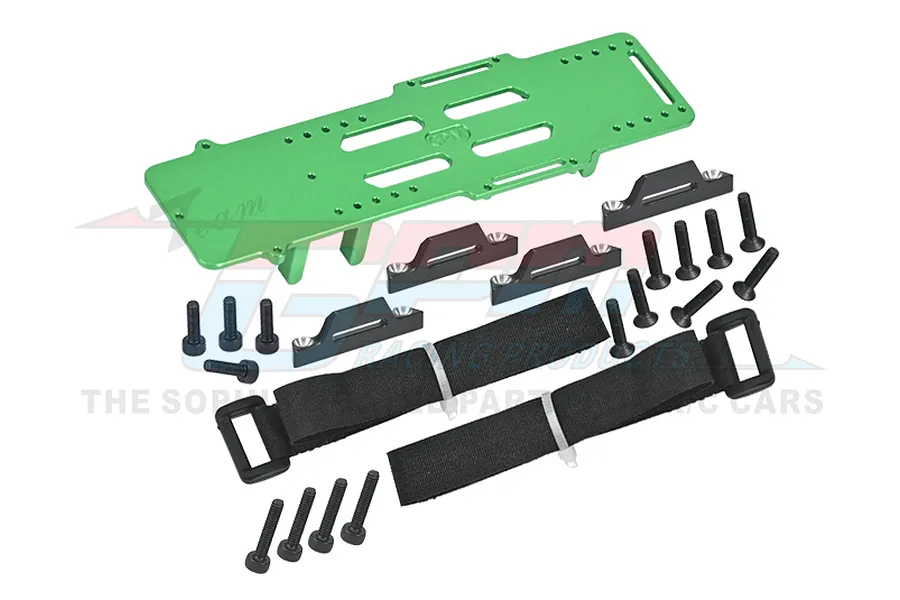 GPM Green Aluminium Large Battery Tray w ESC &amp;amp; Receiver Mount image 91175