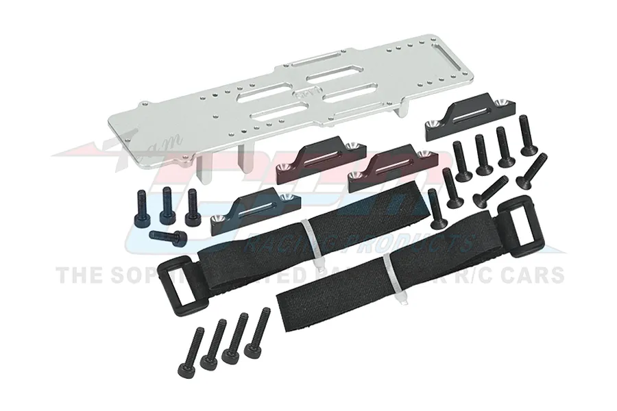 GPM Silver Aluminium Large Battery Tray w ESC &amp;amp; Receiver Mount image 91179
