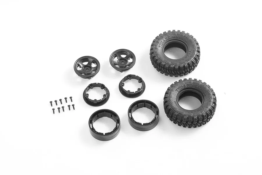 FMS 0.75&amp;quot; Teraz Tyres on Black Beadlocked Rims 2Pcs image 91299