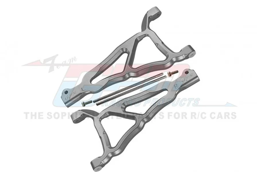 GPM Silver Aluminium Front Upper Suspension Arms 2Pcs w/ Pins image 1