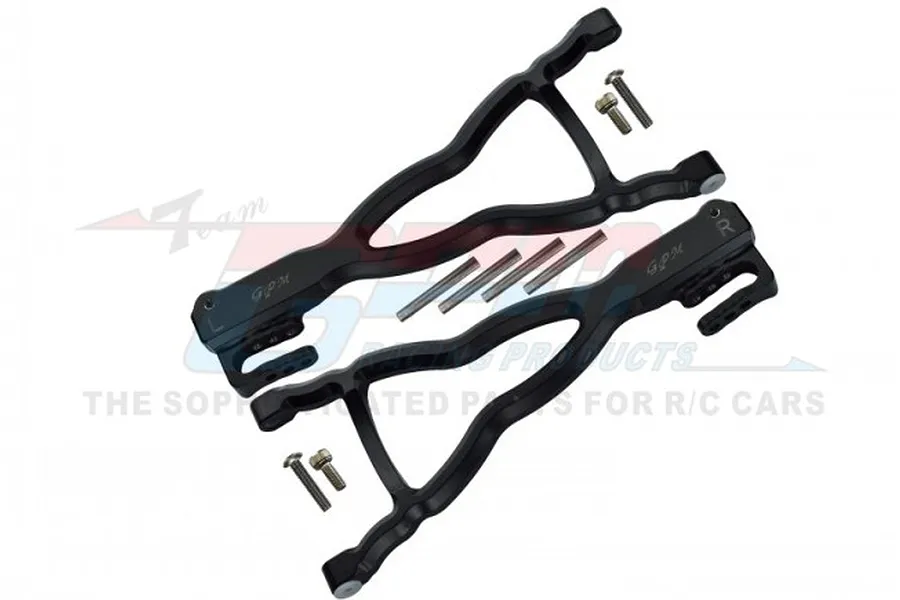GPM Black Aluminium Rear Lower Suspension Arms 2Pcs w/ Pins image 1
