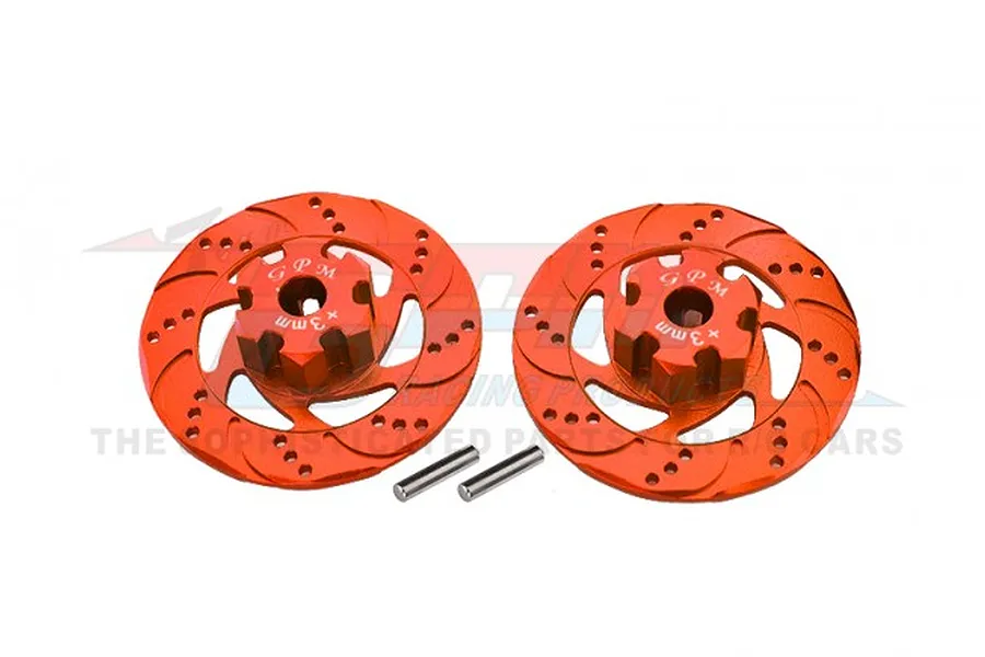 GPM Orange Aluminium +3mm Brake Disc Wheel Hex 2Pcs image 91734