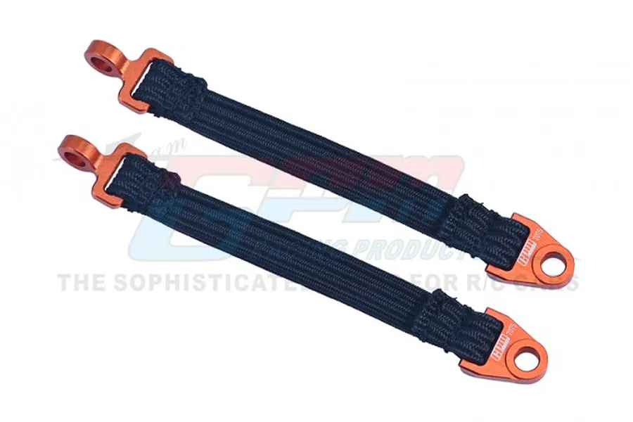 GPM 108mm Rear Suspension Travel Limit Straps w/ Orange Aluminium Buckles 2Pcs image 91751