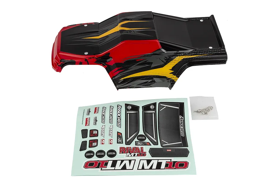 Team Associated 1/10 Rival MT10 V2 Painted Body Shell - Red/Yellow image 91851