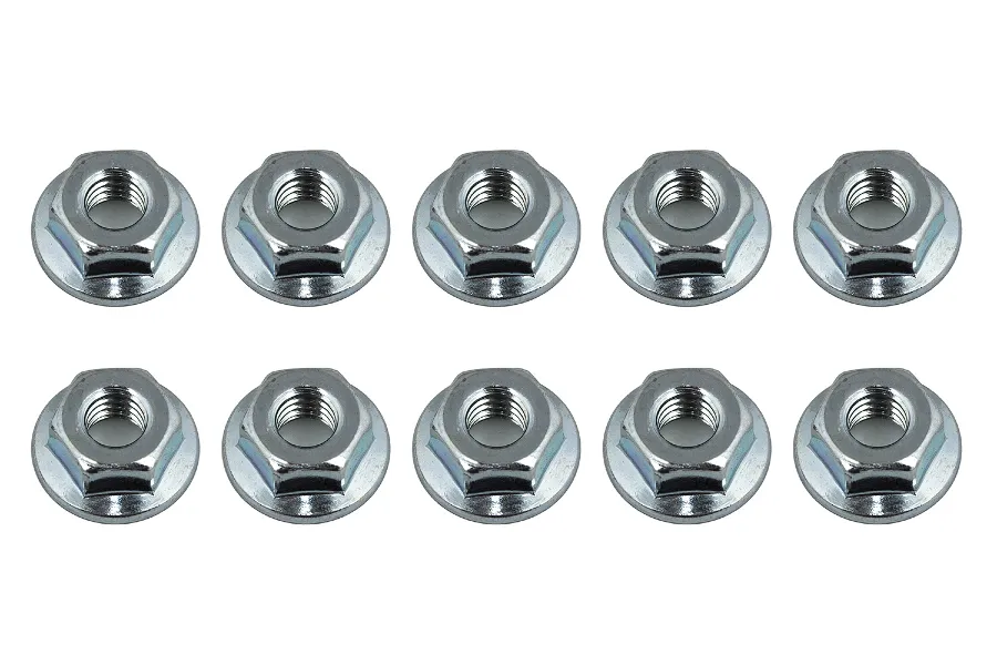 Team Associated Silver Steel 4mm Flanged Serrated Nuts 12Pcs image 91857