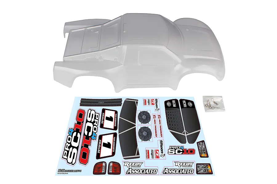Team Associated 1/10 Pro4 SC10 Contender Unpainted Body Shell - Clear image 91875
