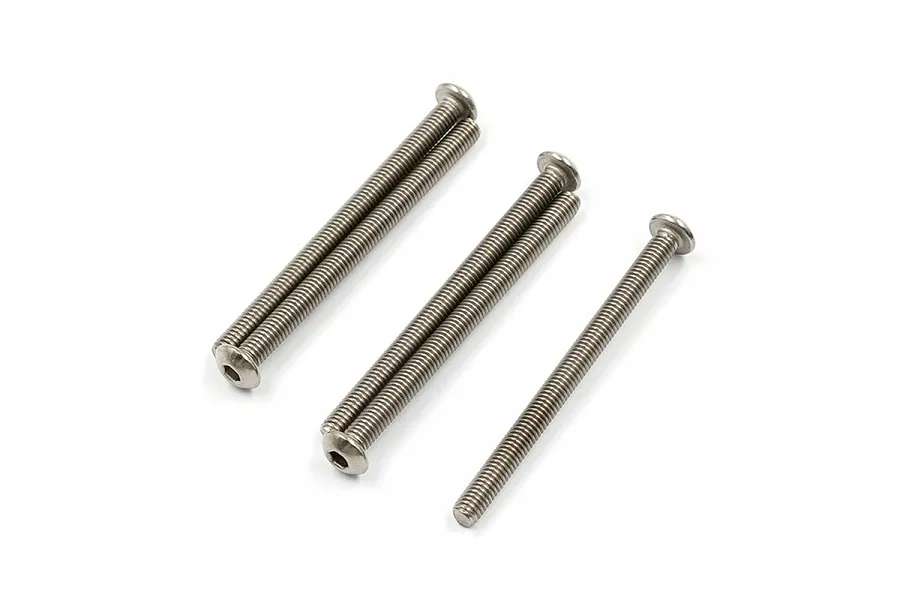 Yeah Racing Titanium 3x40mm Fine Thread Button Head Screws 5Pcs image 91947