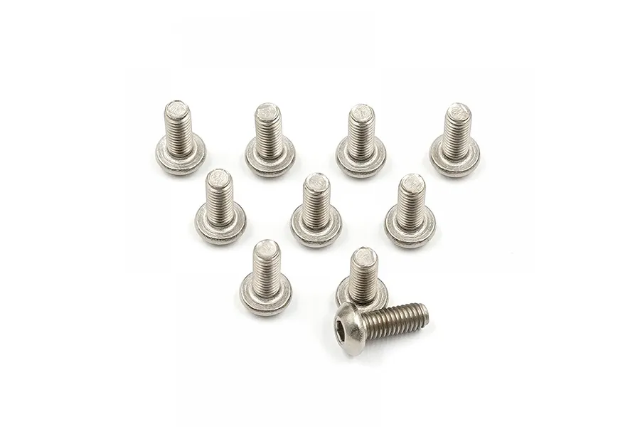 Yeah Racing Titanium 3x8mm Fine Thread Button Head Screws 10Pcs image 91953