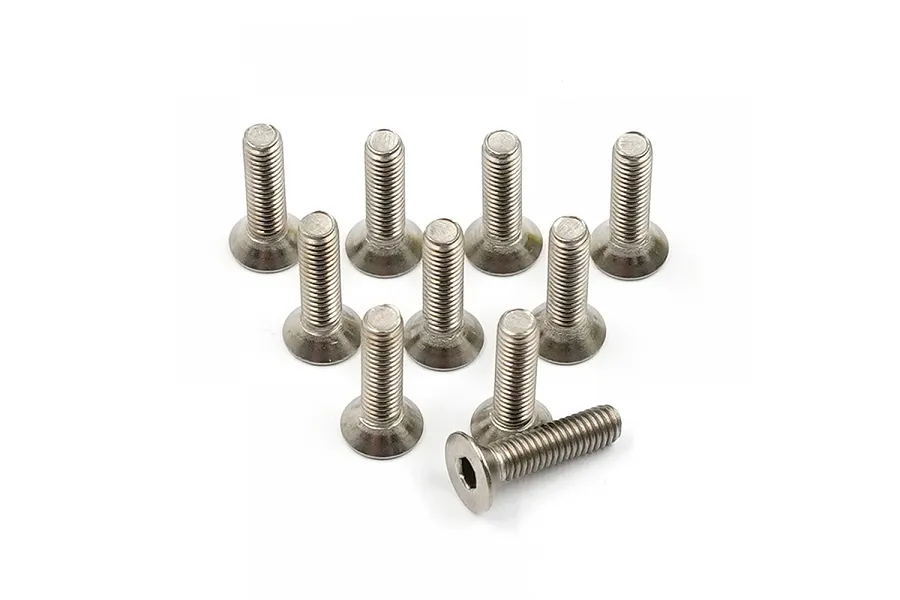 Yeah Racing Titanium 3x12mm Fine Thread Countersunk Head Screws 10Pcs image 91965