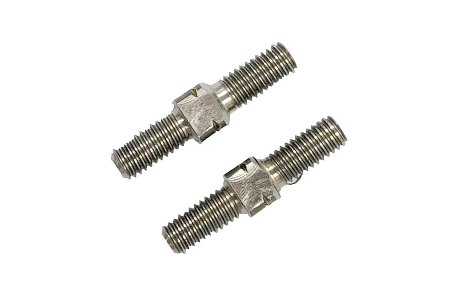 Two Yeah Racing 64 Titanium 3x16mm turnbuckles shown against a white background.