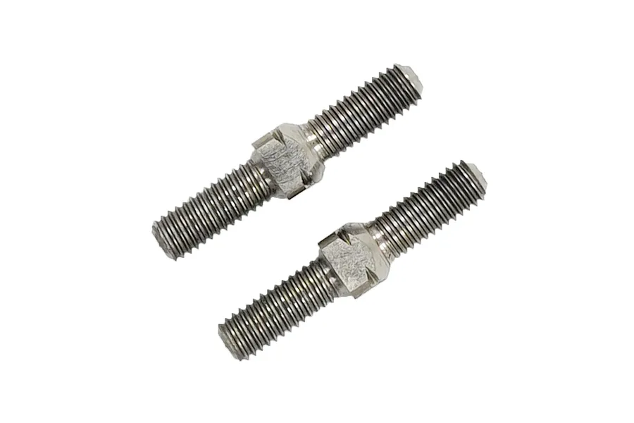 Two Yeah Racing 64 Titanium 3x18mm turnbuckles shown against a white background.