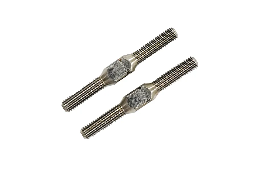 Two Yeah Racing 64 Titanium 3x28mm turnbuckles shown against a white background.