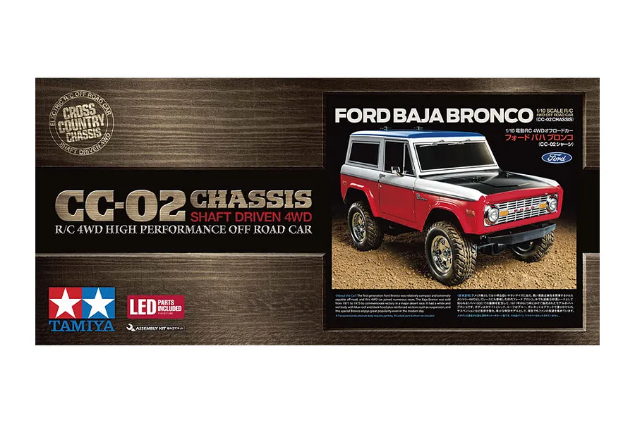 Tamiya CC-02 Ford Bronco Baja RC Rock Crawler Electric 4WD 1/10 Scale Kit (No ESC) image 92029