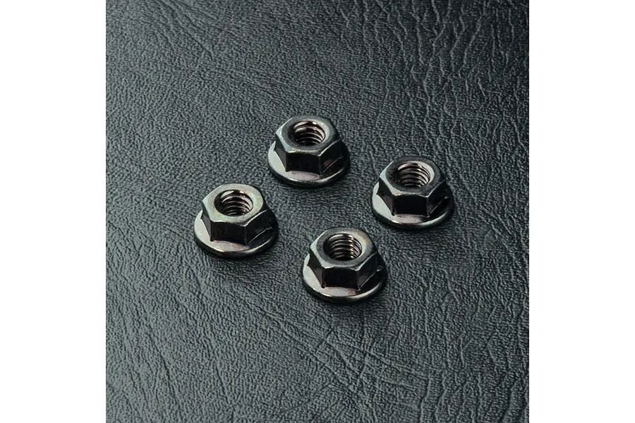 MST 4mm Black Flanged Nut 4Pcs image 92033