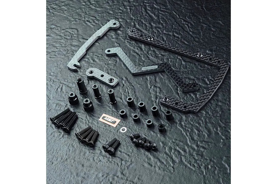 MST Carbon Fibre Short Battery Mount w/Black Aluminium Mounting Hardware image 92162