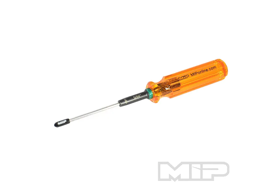 MIP 5/64 inch G2 hex driver with a translucent orange handle and a black metal shaft, isolated on a white background.