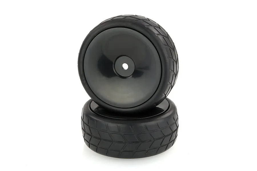 HSP 1.9&amp;quot; On Road Rubber Tyres on Black Dish Rims - Wheels 2Pcs image 9264