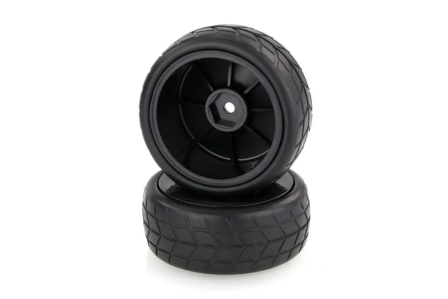 HSP 1.9&amp;quot; On Road Rubber Tyres on Black Dish Rims - Wheels 2Pcs image 9265