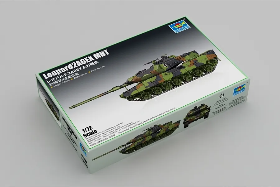 Trumpeter 1/72 Leopard 2A6EX Tank Scaled Plastic Model Kit image 92692