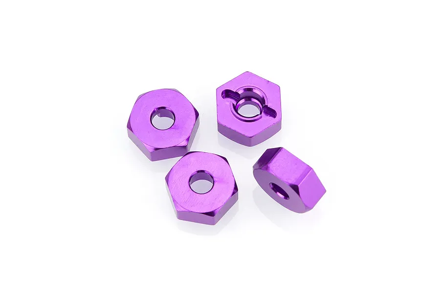 HSP Purple Aluminium 12mm Hexes 4Pcs image 9274