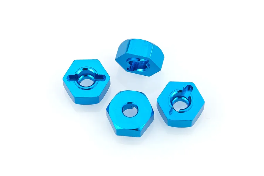 HSP Blue Aluminium 12mm Hexes 4Pcs image 9275