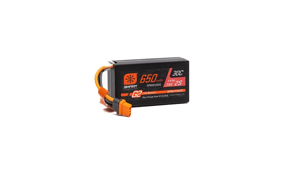 Spektrum Smart G2 7.4V 650mAh 30C Hard Case LiPo Battery image 92948