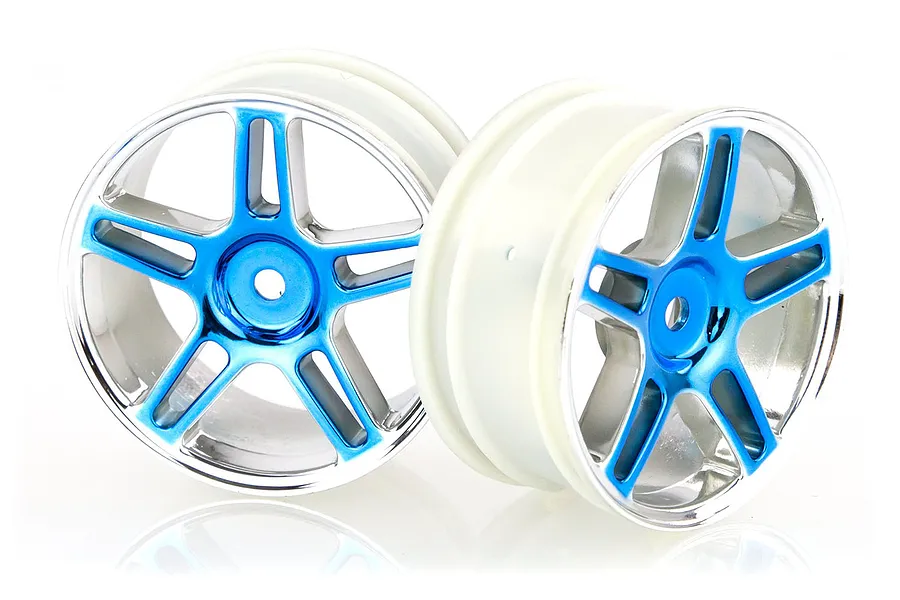 HSP 1.9&amp;quot; Blue Chrome On Road Rims 2Pcs image 9303