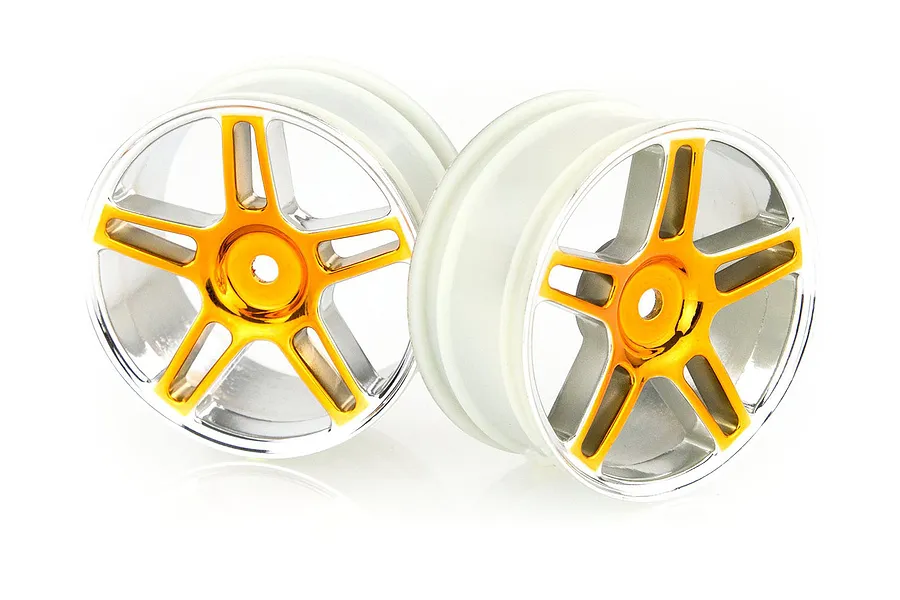 HSP 1.9&amp;quot; Orange Chrome On Road Rims 2Pcs image 9306