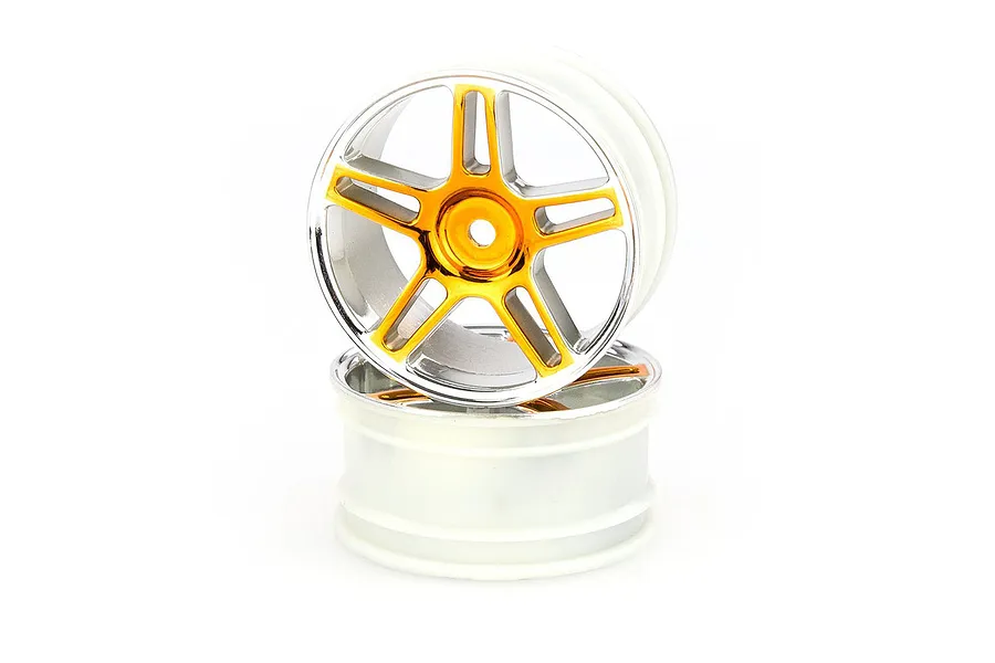HSP 1.9&amp;quot; Orange Chrome On Road Rims 2Pcs image 9307