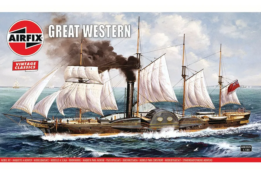 Airfix 1/180 Great Western Paddle Steamer Scaled Plastic Model Kit image 93197