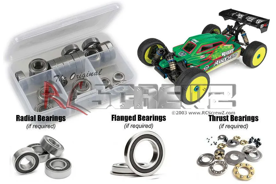RC Screwz RC8B4.1e Complete Rubber Shielded Bearing Kit image 1