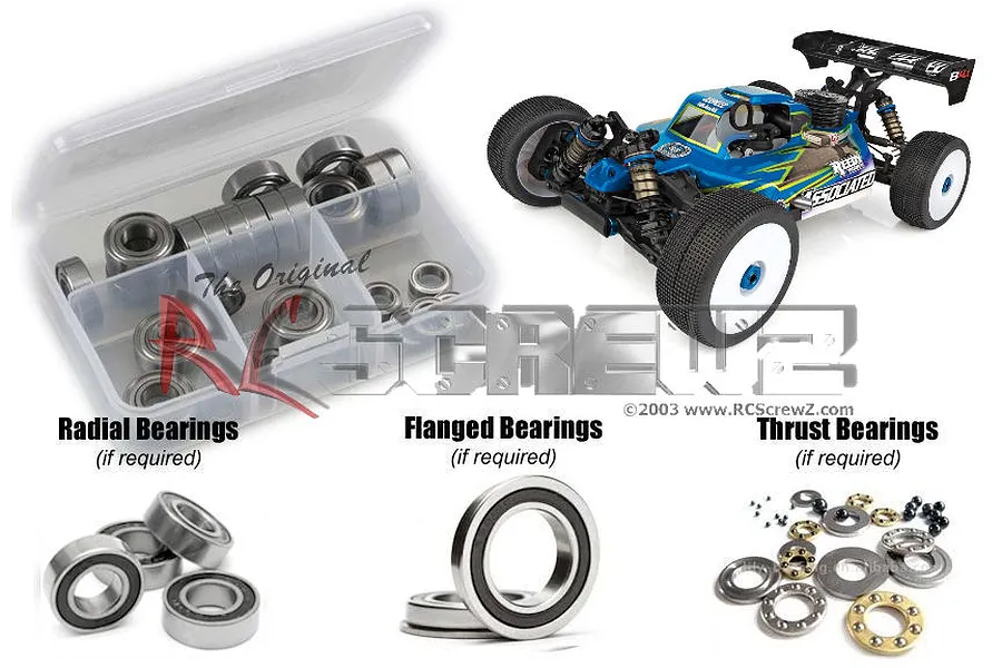 RC Screwz RC8B4.1 Complete Rubber Shielded Bearing Kit image 1