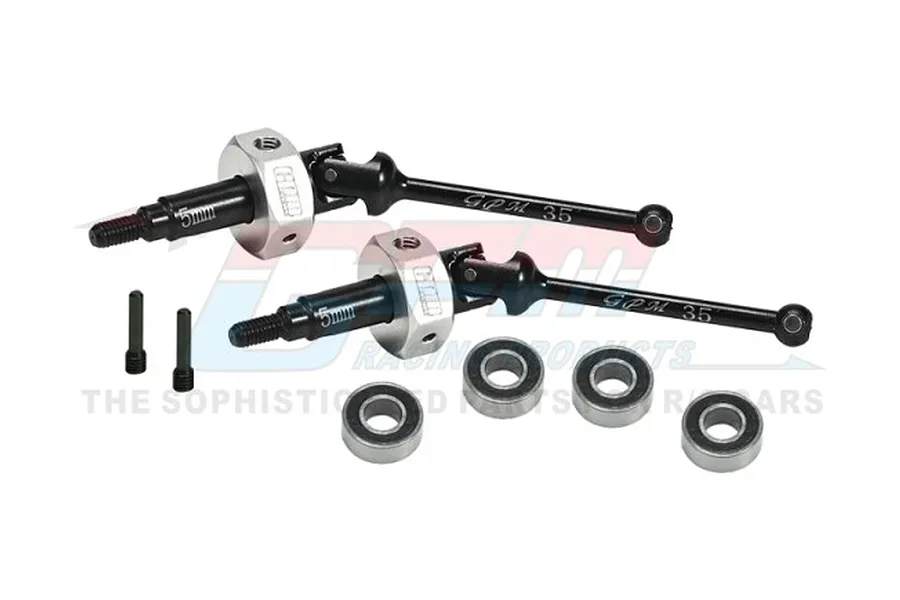 GPM Racing Black Carbon Steel CVD Driveshafts w/ 5mm Shafts &amp;amp; 12mm Hex image 93482